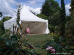 Popular No Window High Peak Tents For Small Party , White Fabric Cover