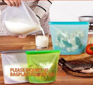 Buy cheap Reusable Silicone Food Storage Bag Washable Silicone Fresh Bag for Fruits Vegetables Meat Preservation bagease bagplasti product