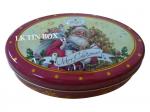 Customized Embossed Oval Tin Box Packaging , Empty Tin Containers Without hinge