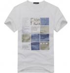 100% CVC Cotton Summer Custom Printed Tee Shirts Patch Logo / Short Sleeve