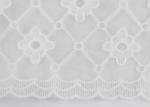 Custom Embroidered Lace Fabric With Milk Silk On Nylon Mesh For Fashion