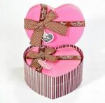 Heart Shaped Decorative Luxury Recycled Gift Paper Box , Pink Paper Box For
