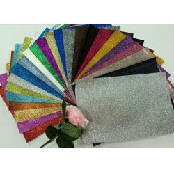 China 1/128" Glitter Mixed Colors PU Glitter Fabric PU Cloth Backing For Christmas Box for sale