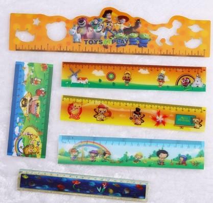 OK3D FACTORY manufacture high quality custom 3D Stationery lenticular ruler with 3d flip LOGO printing for promotion