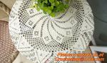 Crochet Round table clothing - table cover - white, wedding and banquet, blanket