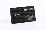Scratch Resistant Black PVC Business Cards , 85x54x0.5mm Carbon Fiber Member