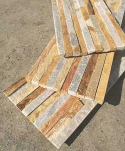 Buy cheap New Oyster Split Face Slate Stone Cladding,Yellow Quartzite Mini Stacked Stone,Natural Culture Stone product