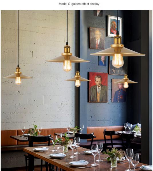 Vintage Round Shaped Chandelier Golden Iron Industrial Loft Drop Light Chandelier For Restaurant Bar Home