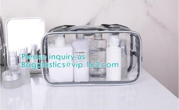 travel carry on airport clear pvc makeup bag, Toiletry Beauty Makeup Cosmetic Bag, travel accessories pvc makeup bag wit