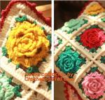 100% Cotton HandMade Crochet Cushion Cover Pillow Cover 25* 45cm Hand Crochet