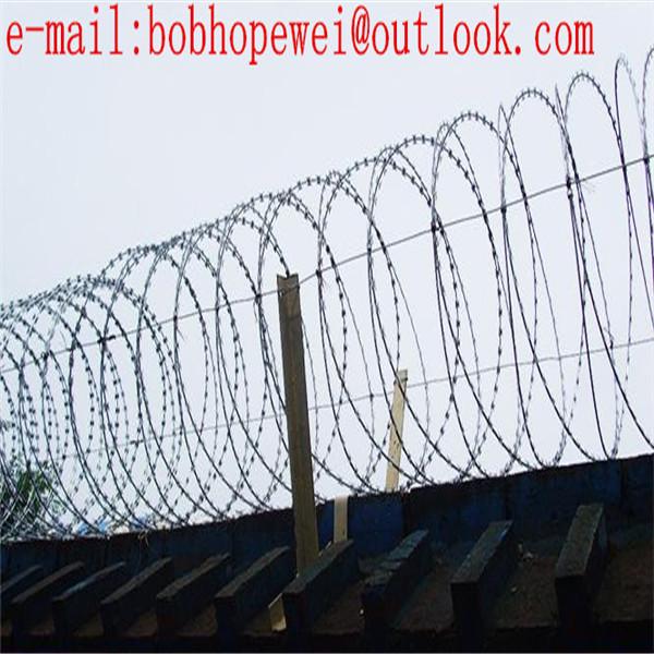 razor ribbon fencing/razor barbed wire fencing/ concertina wire fencing/ barbed wire price/flat wrap razor wire