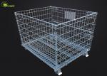 Logistics Turnover Box Collapsible Storage Shelves Wire Mesh Metal Pallet Cage