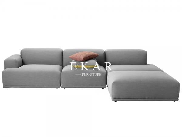 Nordic New Fashion L Shape Upholstered Living Room Furniture Leather Sofa Set