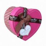 Heart Shaped Decorative Luxury Recycled Gift Paper Box , Pink Paper Box For