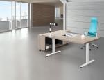 Bamboo Grey Modern Executive Desk / Simple MFC Office Furniture