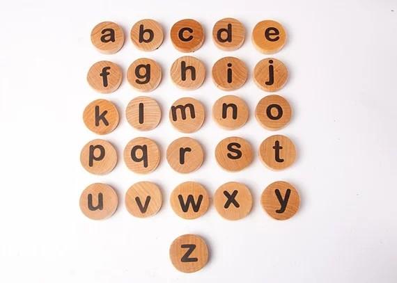 Montessori alphabet educational toy uppercase and lowercase letters waldorf game wooden toys kids christmas gift