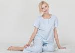 Small Rose Printed Ladies Short Pyjamas / Women'S Button Down Pajama Sets