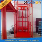 CE 5.5m Vertical Hydraulic Elevator Lift with Guide Rail Checkered steel plate