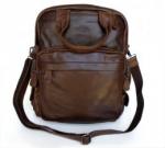 Wholesale Price Classic Vintage tan Leather Backpack Messenger Bag Handbag Purse
