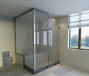 Buy cheap Custom Tempered Glass Shower Enclosure Square Clear Tempered Glass Shower Room product