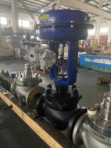 Pneumatic Double Seated Control Valve 3 Way For Liquid Gas Steam