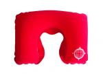 Inflatable Airplane Pillow Bright Red Color , Neck Travel Pillow With PVC