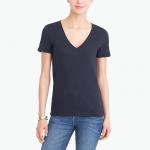 Summer Women's V - Neck Cotton Casual T Shirts , Jersey Knit Ladies Short Tops