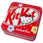 Red Hello Kitty Metal Tin Container Box Square Shape For Candy And Food