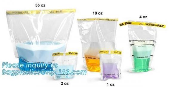SteriBag StandUp sample bag - Pumps, samplers, sampling, liquids, powders, solids and pastes; suitable for foods and can
