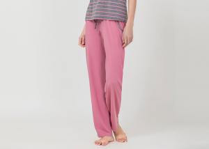 Buy cheap Homestyle Round Neck Women'S Pajama Short Sets , Ladies Striped Pyjamas sets product