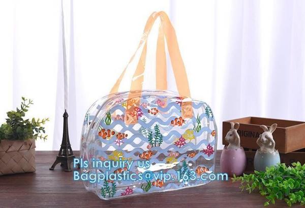 Waterproof Shoulder Bag With Cosmetic Bag, shoulder PU PVC transparent bag, Messenger Shoulder Transparent Beach PVC Zip