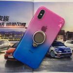 Double Color Gradient Ring Magnetic Car Mount Holder Soft TPU Case Back Cover