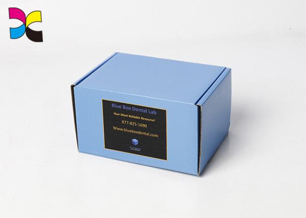 High End Blue Printed Gift Boxes / Rectangle Cardboard Packing Boxes
