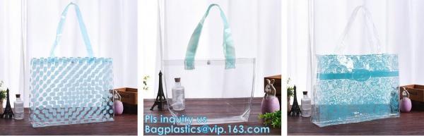 Waterproof Shoulder Bag With Cosmetic Bag, shoulder PU PVC transparent bag, Messenger Shoulder Transparent Beach PVC Zip