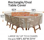 RECTANGLE, PVAL TABLE COVER, LARGE W/UP TO 6 CHAIRS FITS UP TO 108"L 85"W 23"H,