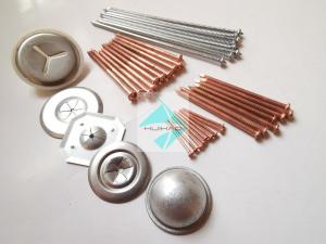Buy cheap 10Ga Metal Flanged CD Stud Welding Pins , Copper Plated Weld Pins For Marine System product
