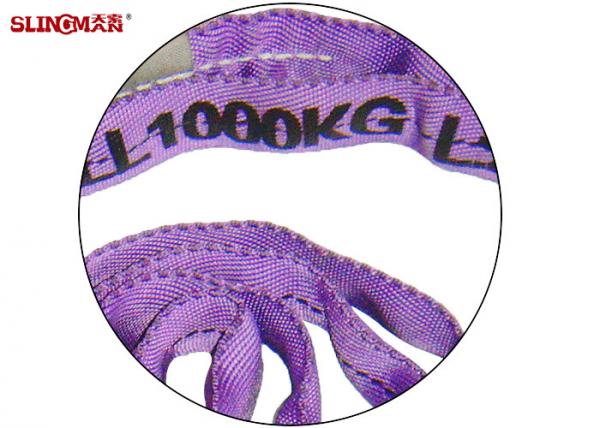 High Strength and design of 100% Polyester Lifting Slings / Round Sling For Lifting Equipment