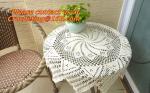 Crochet Round table clothing - table cover - white, wedding and banquet, blanket