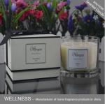 scented three cotton wick soy wax candle in clear glass jar with gift box