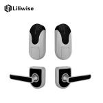 Silver Hotel Electronic Door Locks Zinc Alloy 6V Working Voltage 200 Cards Data