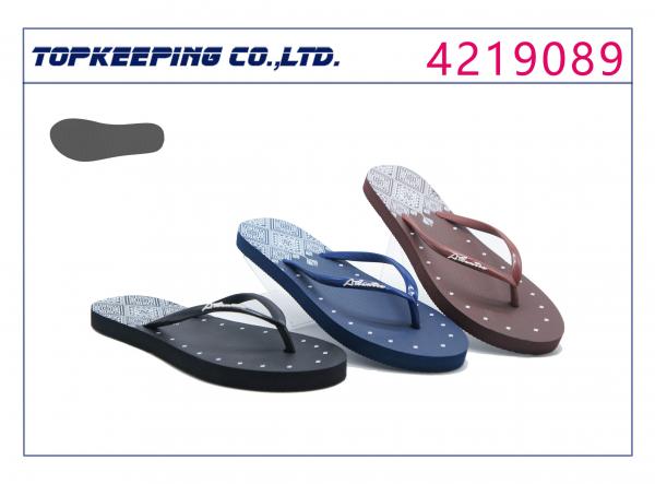 Wedge Ladies Flip Flop PVC Upper PE Sole Plastic Flip Flop