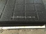 Anti-slip black rubber pavers crumb flooring for Playground / garden / park