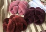 Soft Ladies Indoor Sheep Wool Slippers With Real Warm Lamb Fur Lined OEM