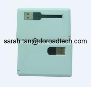 Buy cheap Business Card USB Flash Drive with Data Cable, Plastic Credit Card USB Stick with Cable product