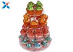 Round Crystal Acrylic Cupcake Stand , Three Tier Acrylic Wedding Cake Display