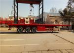 3 Axle Steel Flatbed Semi Trailer For Shipping 40ft Container Transport