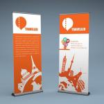 Standard Size Trade Show Retractable Banners Polyester Fabric Lightweight