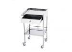 Noiseless Four Castors Instrument Trolley Medical Dressing Trolley With Two