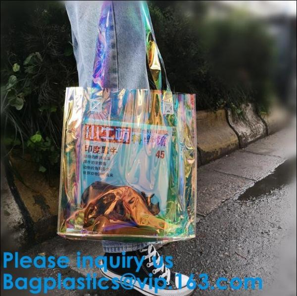 Fashion Hologram Laser Handbag Purse Shoulder Summer Beach Bag for Women,women hologram handbag jelly pvc clear shoulder