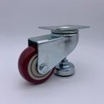 3 Inch Level Adjustable Feet Red Polyurethane Caster Wheel with Foot Cup
